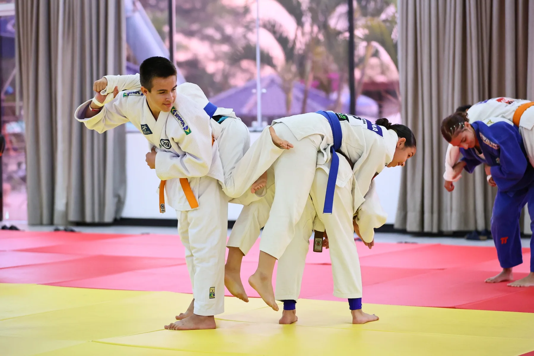 Treino durante o Judô Camp